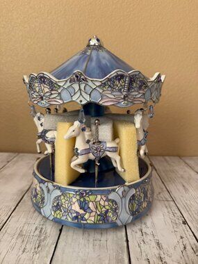 Ardleigh Elliott Dream Dancers Musical Carousel Blue Illuminated Untested As Is